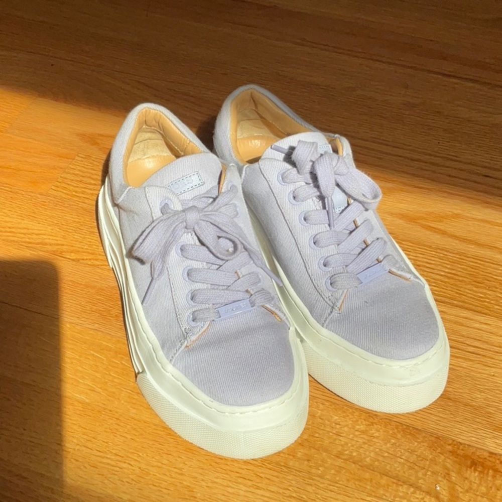 J Slides Lavender Canvas Platforms sz 7